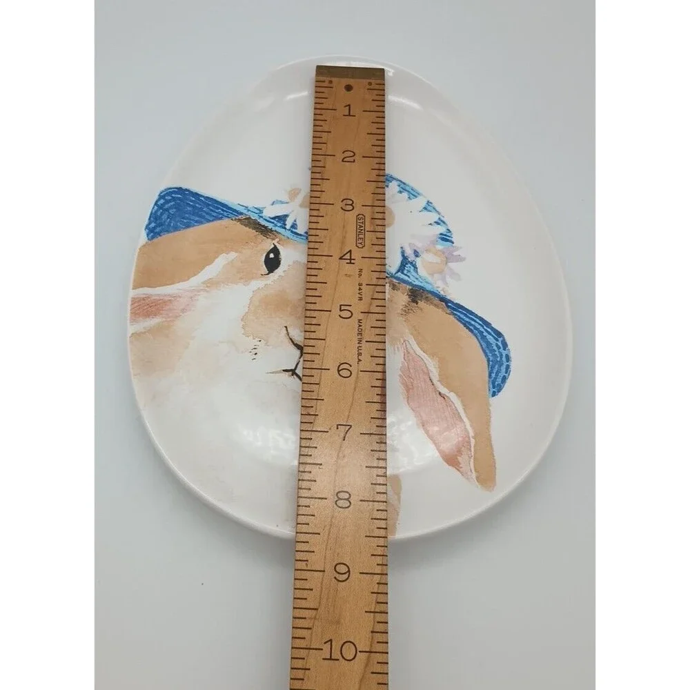 arlington designs easter Bunny Plate Egg Shaped Hat Daisies